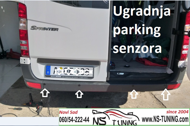 sprinter mercedes 2012 2013 2014 2015 2016 ugradnja parking senzora novi sad ns tuning auto servis autoelektricar